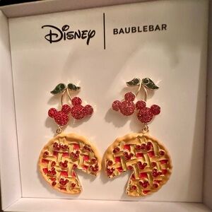New! Disney Baublebar Cherries overtop waffles Earrings